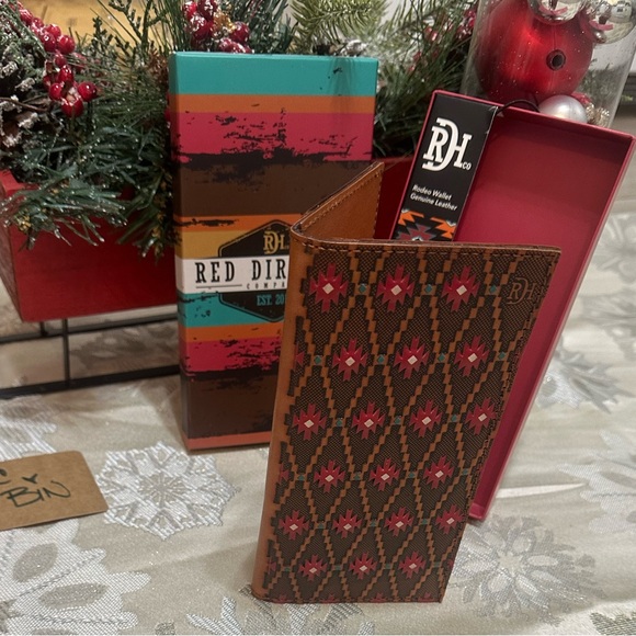 New Red Dirt Hat Co Unisex Wallet Rodeo Leather Southwest RedTan 23111876W16 - Picture 13 of 16